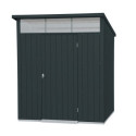 Abri de jardin en métal anthracite 3,92m² - DURAMAX + kit d'ancrage + kit de fondation