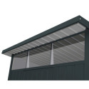 Abri de jardin en métal anthracite 3,92m² - DURAMAX + kit d'ancrage + kit de fondation