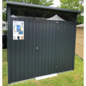 Abri de jardin en métal anthracite 3,92m² - DURAMAX + kit d'ancrage + kit de fondation