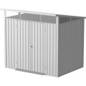 Abri de jardin en métal gris 5,22m² + kit d'ancrage + kit de fondation DURAMAX