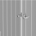 Abri de jardin en métal gris 5,22m² + kit d'ancrage + kit de fondation DURAMAX