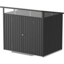 Abri de jardin en métal anthracite 5,22m² + kit d'ancrage + kit de fondation DURAMAX