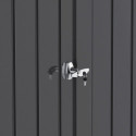 Abri de jardin en métal anthracite 5,22m² + kit d'ancrage + kit de fondation DURAMAX