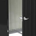 Abri de jardin en métal anthracite 5,22m² + kit d'ancrage + kit de fondation DURAMAX
