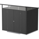 Abri de jardin en métal anthracite 5,22m² + kit d'ancrage + kit de fondation DURAMAX