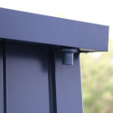 Abri de jardin en métal anthracite 5,22m² + kit d'ancrage + kit de fondation DURAMAX