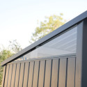 Abri de jardin en métal anthracite 5,22m² + kit d'ancrage + kit de fondation DURAMAX