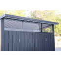 Abri de jardin en métal anthracite 5,22m² + kit d'ancrage + kit de fondation DURAMAX