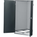Abri de jardin en métal anthracite 5,22m² + kit d'ancrage + kit de fondation DURAMAX