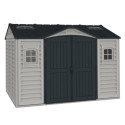 Abri de jardin en PVC 8,05m² DarkGrey Apex - Duramax + kit de fondation