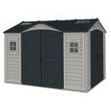 Abri de jardin en PVC 8,05m² DarkGrey Apex - Duramax + kit de fondation