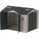 Abri de jardin en PVC 8,05m² DarkGrey Apex - Duramax + kit de fondation