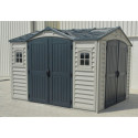 Abri de jardin en PVC 8,05m² DarkGrey Apex - Duramax + kit de fondation