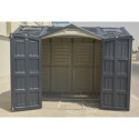 Abri de jardin en PVC 8,05m² DarkGrey Apex - Duramax + kit de fondation