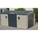 Abri de jardin en PVC 11,95m² DarkGrey Apex - Duramax + kit de fondation
