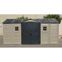 Abri de jardin en PVC 11,95m² DarkGrey Apex - Duramax + kit de fondation