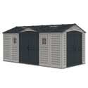 Abri de jardin en PVC 11,95m² DarkGrey Apex - Duramax + kit de fondation