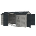 Abri de jardin en PVC 11,95m² DarkGrey Apex - Duramax + kit de fondation