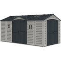 Abri de jardin en PVC 11,95m² DarkGrey Apex - Duramax + kit de fondation