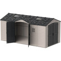 Abri de jardin en PVC 11,95m² DarkGrey Apex - Duramax + kit de fondation