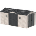 Abri de jardin en PVC 11,95m² DarkGrey Apex - Duramax + kit de fondation