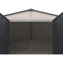 Abri de jardin en PVC 8,05m² DarkGrey Premium - Duramax + kit de fondation