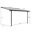 Toit de terrasse 9,21m² en alu anthracite + rideau d’ombrage Habrita