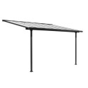 Toit de terrasse 9,21m² en alu anthracite + rideau d’ombrage Habrita