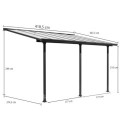 Toit de terrasse 12,83m² en alu anthracite + rideau d’ombrage Habrita