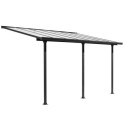 Toit de terrasse 12,83m² en alu anthracite + rideau d’ombrage Habrita