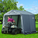 Abri de jardin 5,76m² démontable en acier et polyéthylène gris – Shelter Logic