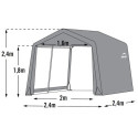 Abri de jardin 5,76m² démontable en acier et polyéthylène gris – Shelter Logic