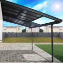 Toit de terrasse 12,04m² en alu anthracite à panneaux amovibles Habrita