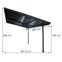 Toit de terrasse 12,04m² en alu anthracite à panneaux amovibles Habrita