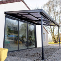 Toit de terrasse 12,04m² en alu anthracite à panneaux amovibles Habrita