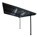 Toit de terrasse 12,04m² en alu anthracite à panneaux amovibles Habrita