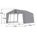 Abri de jardin 13m² démontable en acier et polyéthylène gris – Shelter Logic