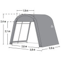 Abri de jardin 9m² démontable à toit arrondi en acier et polyéthylène gris – Shelter Logic