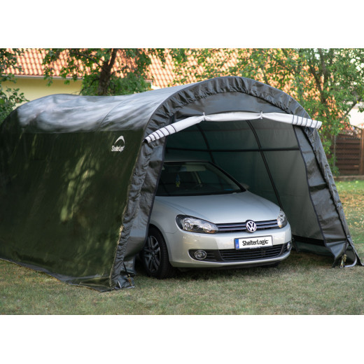 Garage 18,3m² démontable à toit arrondi en acier et polyéthylène vert – Shelter Logic