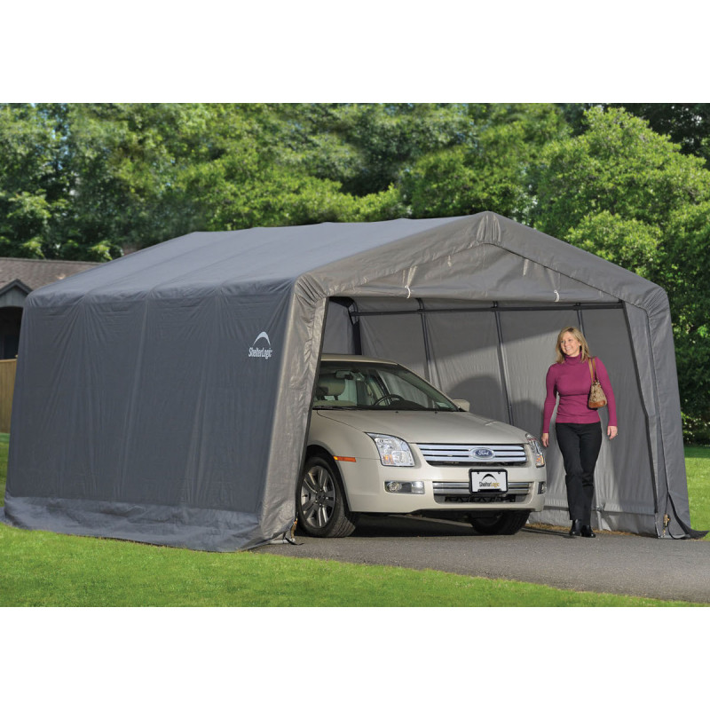 Garage 18,13m² démontable en acier et polyéthylène gris – Shelter Logic