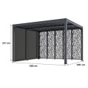 Pergola bioclimatique alu anthracite 10,80m² + ventelles + 5 panneaux moucharabieh – HABRITA	