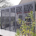 Pergola bioclimatique alu anthracite 10,80m² + ventelles + 5 panneaux moucharabieh – HABRITA	