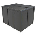 Pergola bioclimatique alu anthracite 10,80m² toit avec lames ovales alu + ventelles pour les côtés 3m et 3,60m – HABRITA