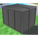 Pergola bioclimatique alu anthracite 10,80m² toit avec lames ovales alu + ventelles pour les côtés 3m et 3,60m – HABRITA