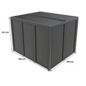 Pergola bioclimatique alu anthracite 10,80m² toit avec lames ovales alu + ventelles pour les côtés 3m et 3,60m – HABRITA