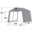 Abri de jardin 9m² démontable en acier et polyéthylène gris – Shelter Logic