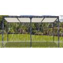 Pergola bioclimatique aluminium anthracite 21,52m² + toit avec lames ovales écru HABRITA