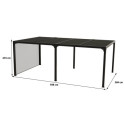 Pergola bioclimatique aluminium anthracite 21,52m² + 1 rideau - HABRITA
