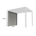 Rideau en PVC tissé gris pour côté 2,40m de la pergola bioclimatique alu 7,20m² Habrita