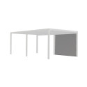 Rideau en PVC tissé gris pour côté 5,98m de la pergola bioclimatique alu 21,52m² Habrita